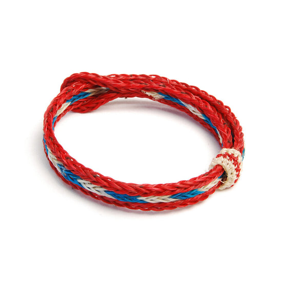 Braided Horsehair Bracelet - #15 TURQ/ WHT/RED