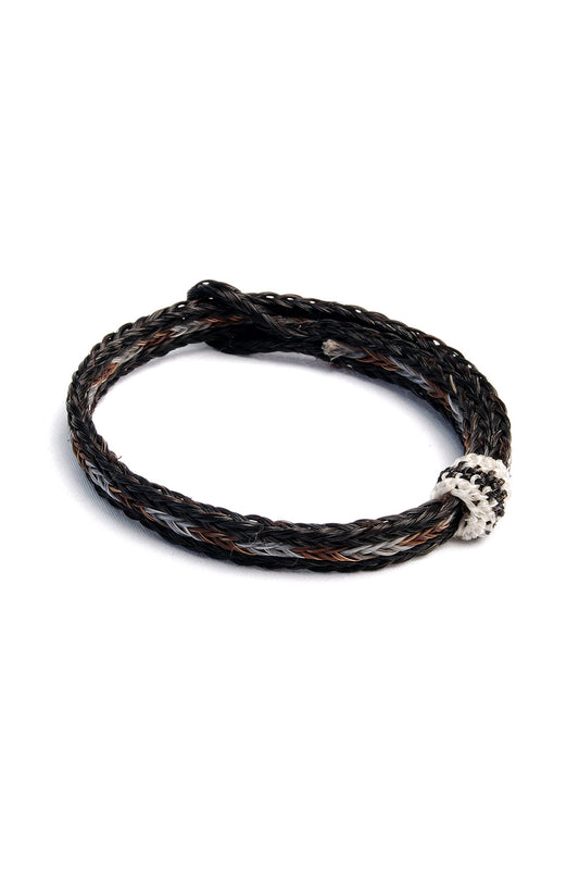 Braided Horsehair Bracelet - #19 D.BWN/CHAR/BLK