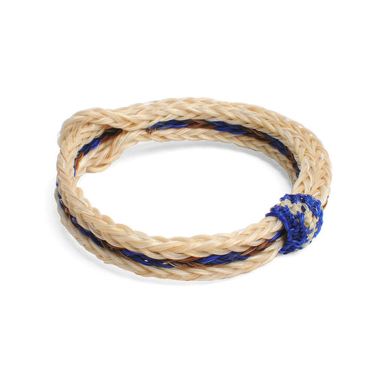 Braided Horsehair Bracelet - #28 D.BWN/BLU/WHT