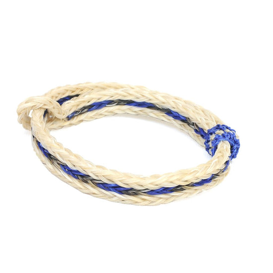 Braided Horsehair Bracelet - #33 CHAR/BLU/WHT