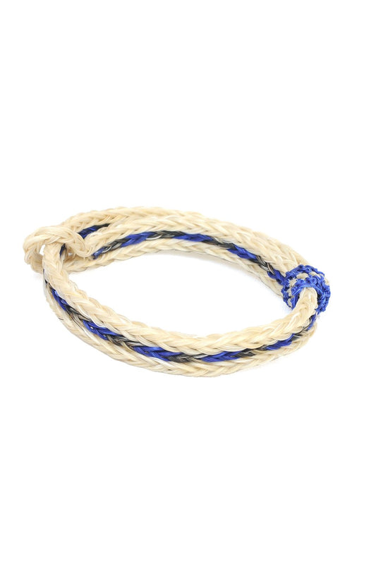 Braided Horsehair Bracelet - #33 CHAR/BLU/WHT