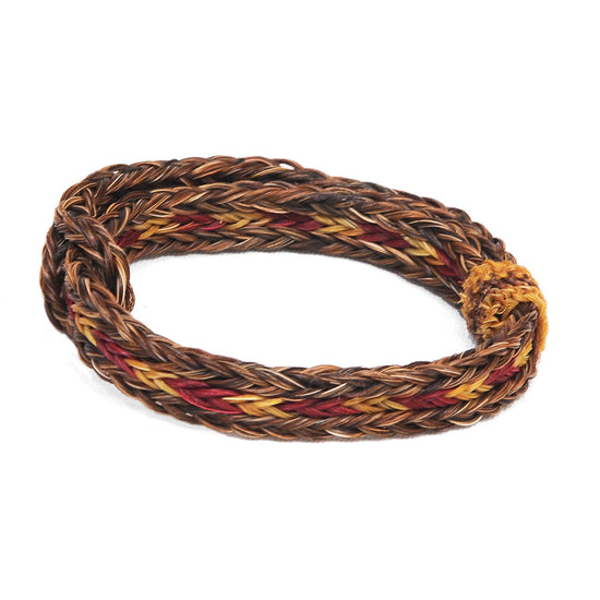 Braided Horsehair Bracelet - #36 RED/GLD/TAN