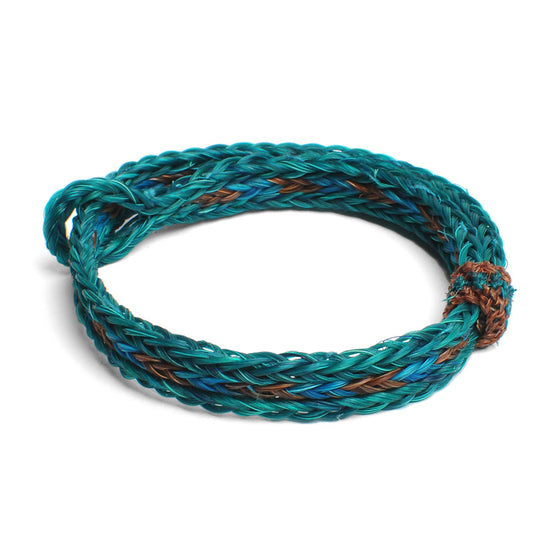 Braided Horsehair Bracelet - #37 LT.BLU/BWN/GRN