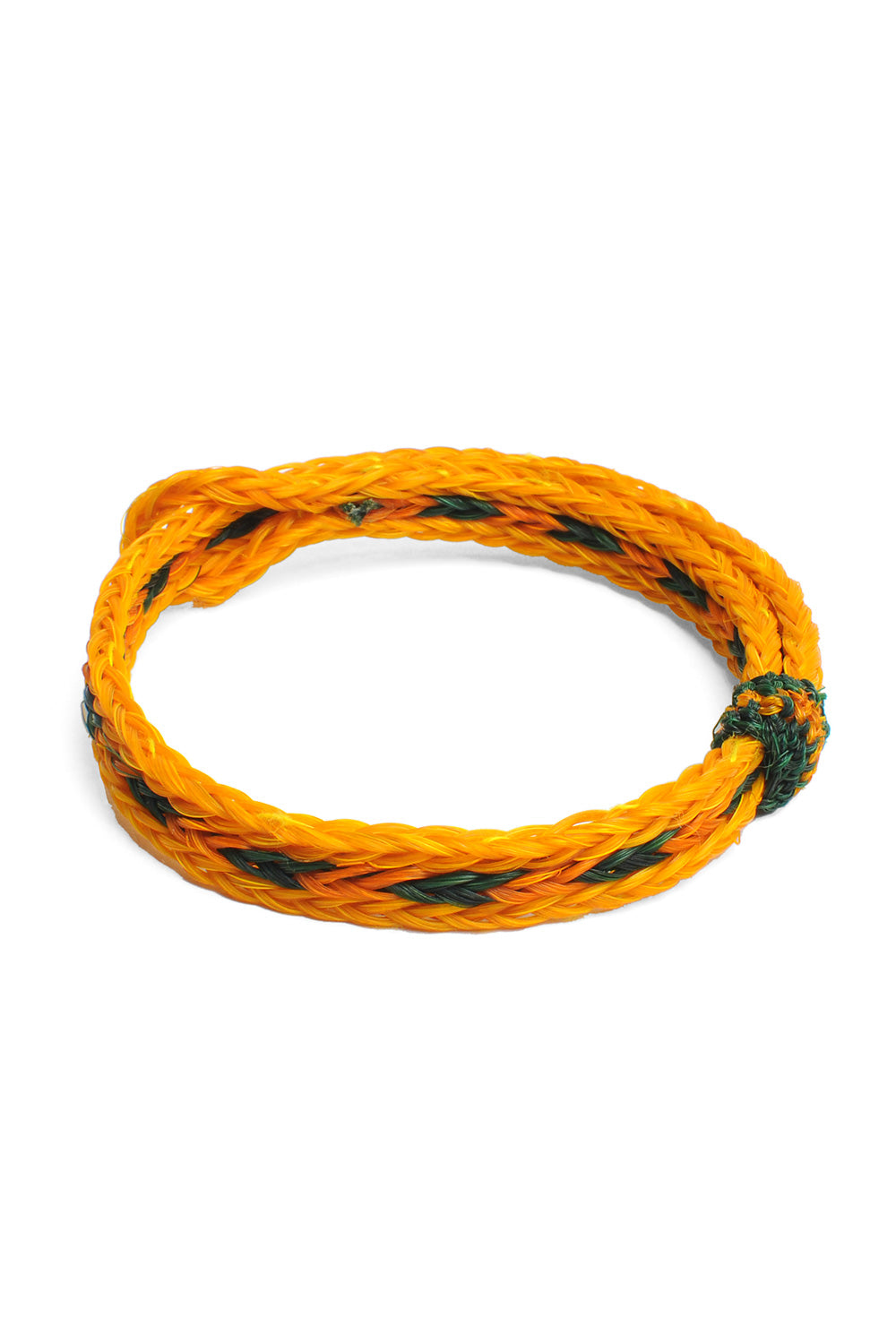 Braided Horsehair Bracelet - #40 ORG/FOREST/YLW