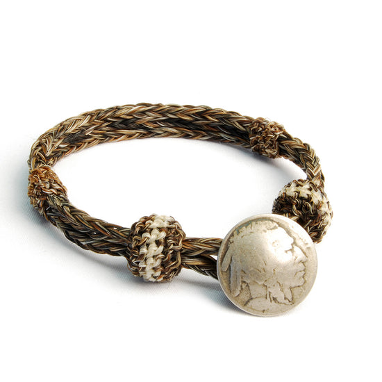 Concho Bracelet - #01 NAT/BLK X NAT
