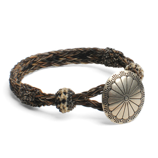 Concho Bracelet - #01-104 NAT/BLK X NAT w/ Concho 104