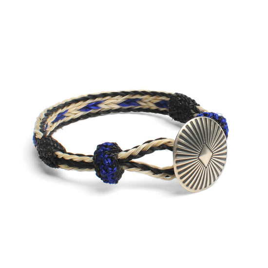 Concho Bracelet - #05-103 BLK X WHT/BLU w/ Concho 103
