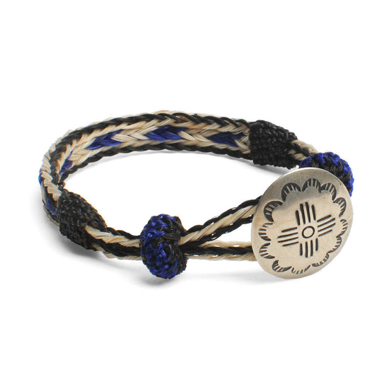 Concho Bracelet - #05-105 BLK X WHT/BLU w/ Concho 105