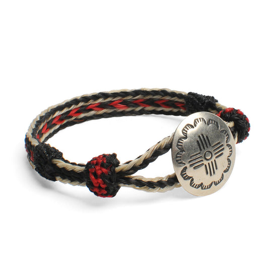 Concho Bracelet - #06-105 WHT X BLK/RED w/ Concho 105