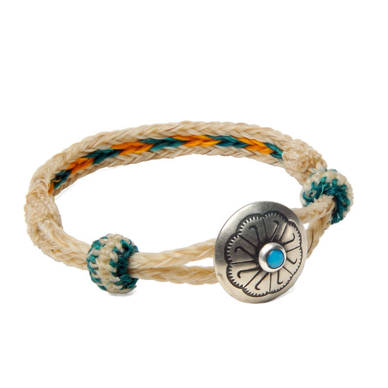Turquoise Concho Bracelet - #18-10 WHT/YLW X GRN