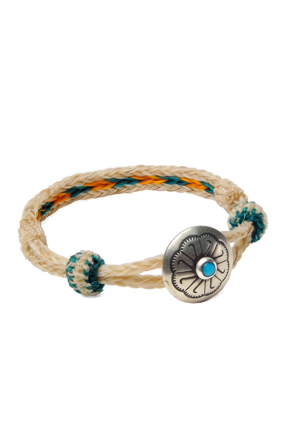 Turquoise Concho Bracelet - #18-10 WHT/YLW X GRN