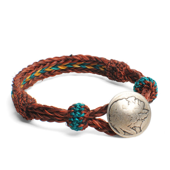 Concho Bracelet - #22 BUR/ GLD X GRN
