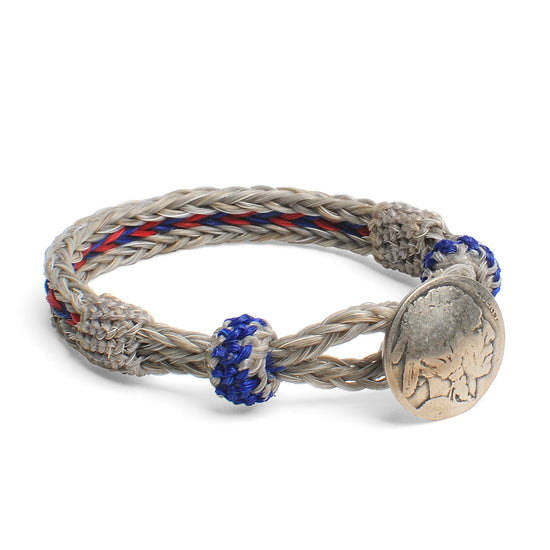 Concho Bracelet - #25 GREY/RED X BLU