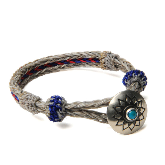 Turquoise Concho Bracelet - #25-14 GREY/RED X BLU