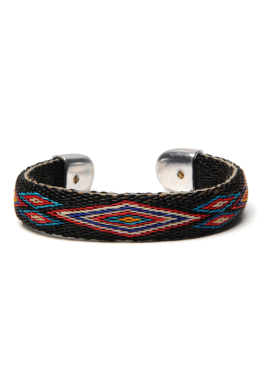 Bendable Horsehair Bracelet - BLK / TURQ x RED