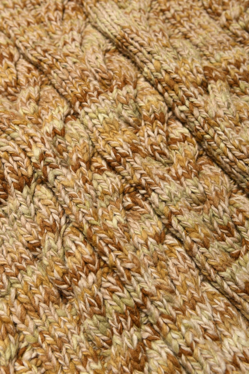 Mix Fisherman V Neck Cardigan - Dk Beige Mix