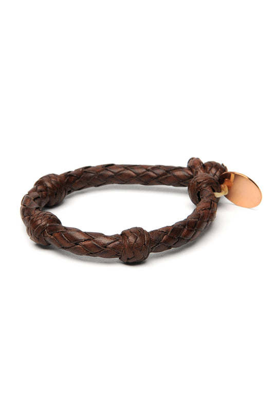 Round Leather Bracelet  - Brown 2