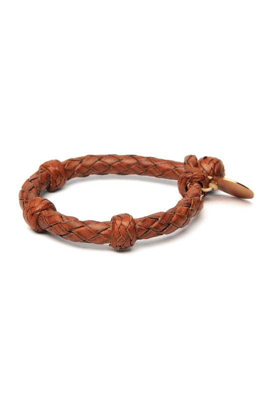 Round Leather Bracelet  - Tan 2