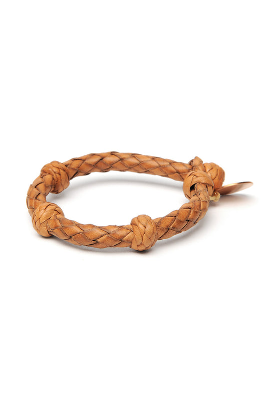 Round Leather Bracelet  - Tan 1